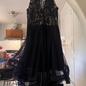 Speechless Navy and Cream Lace Dress